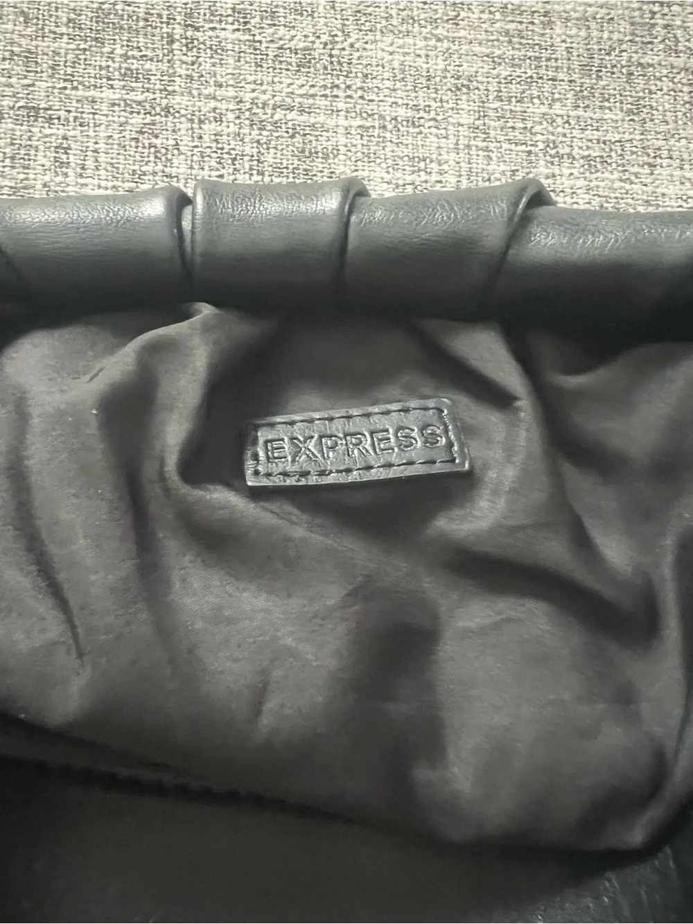Express Black Ruched Faux Leather Slouch Hobo Shoulder Bag